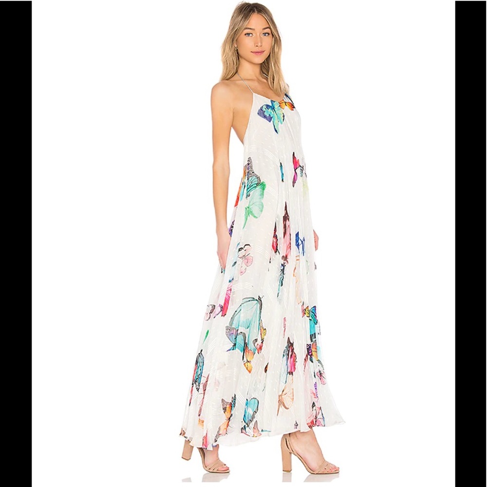 Rococo Sand Halter Butterfly Maxi NWOT medium